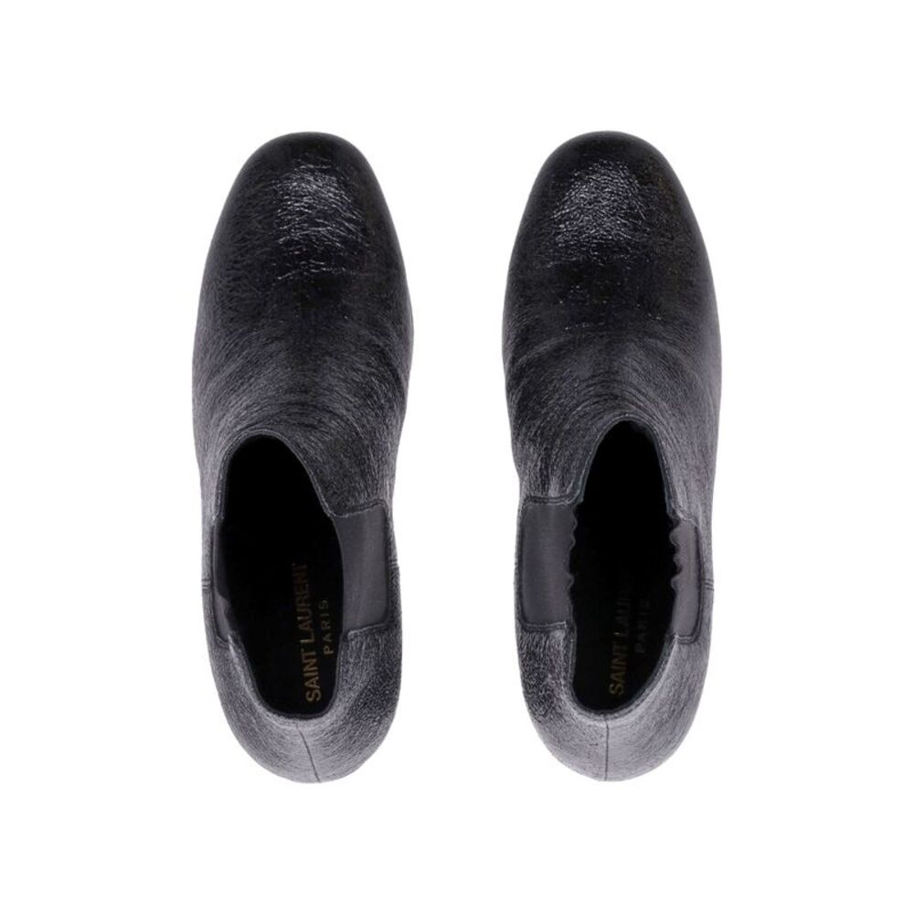 Saint Laurent High Heel Chelsea Boots in Black Leather - Picture 6 of 7